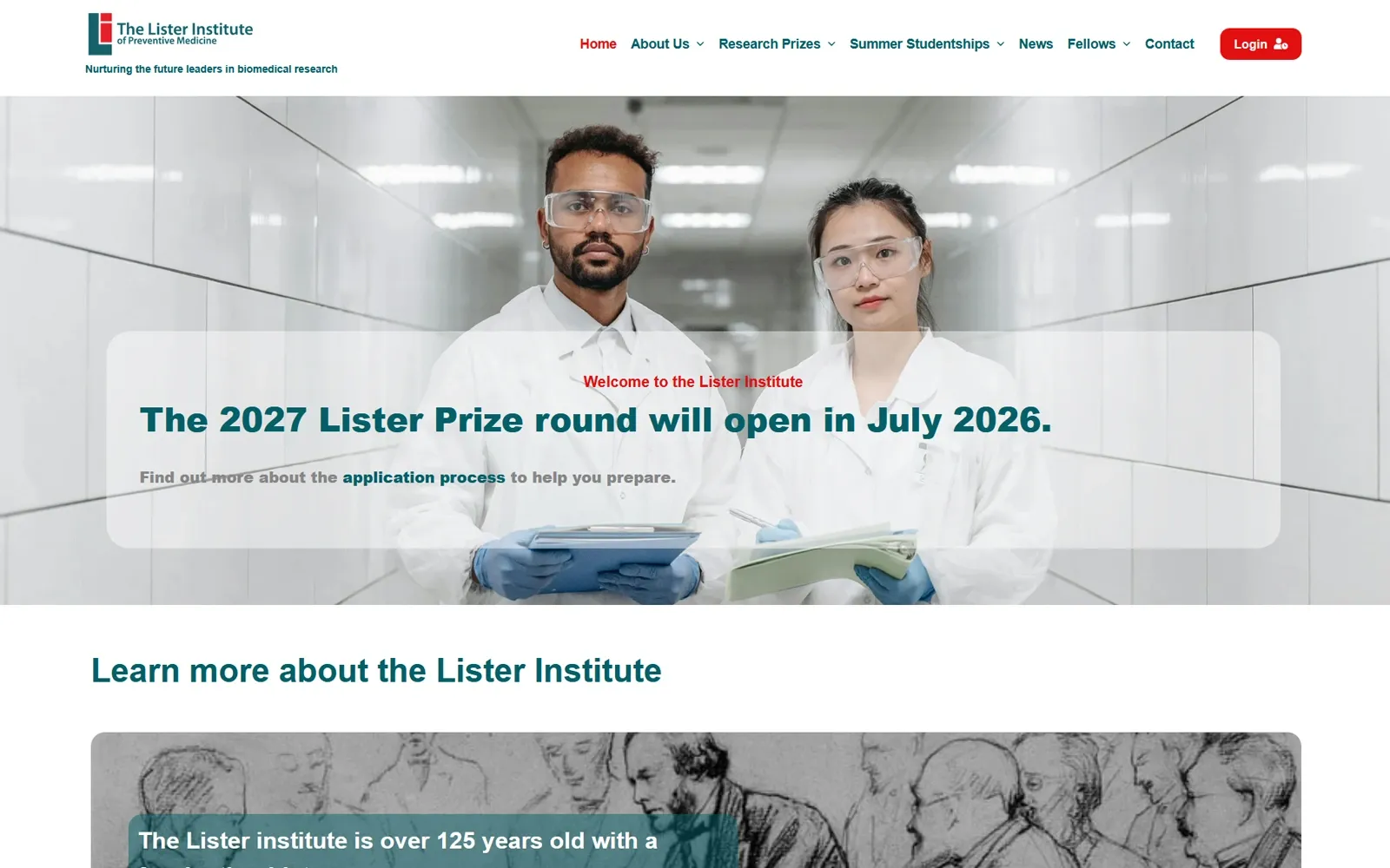 The Lister Institute — a 130-year-old UK medical research charity whose website we built