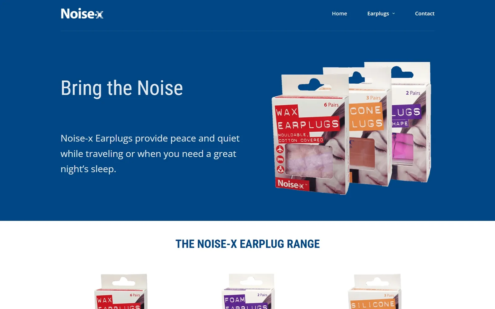 Noise-x homepage — Watford-based hearing-protection earplug manufacturer stocked by UK pharmacies