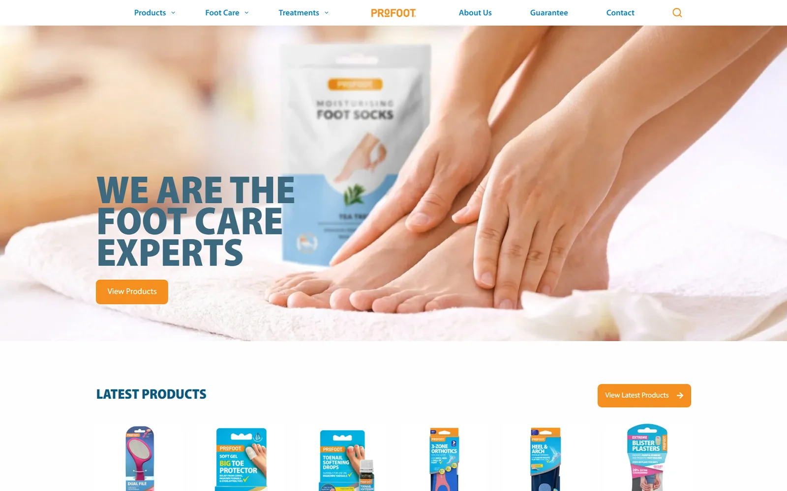 ProFoot — the therapeutic footcare brand whose site we designed and build