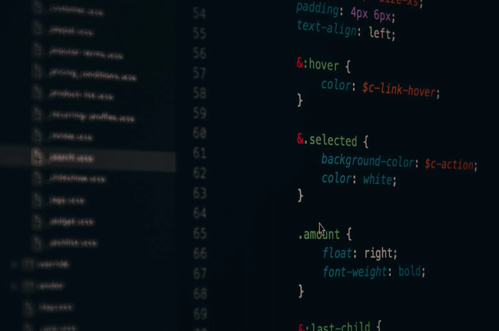 Clean, semantic HTML markup on a developer's screen